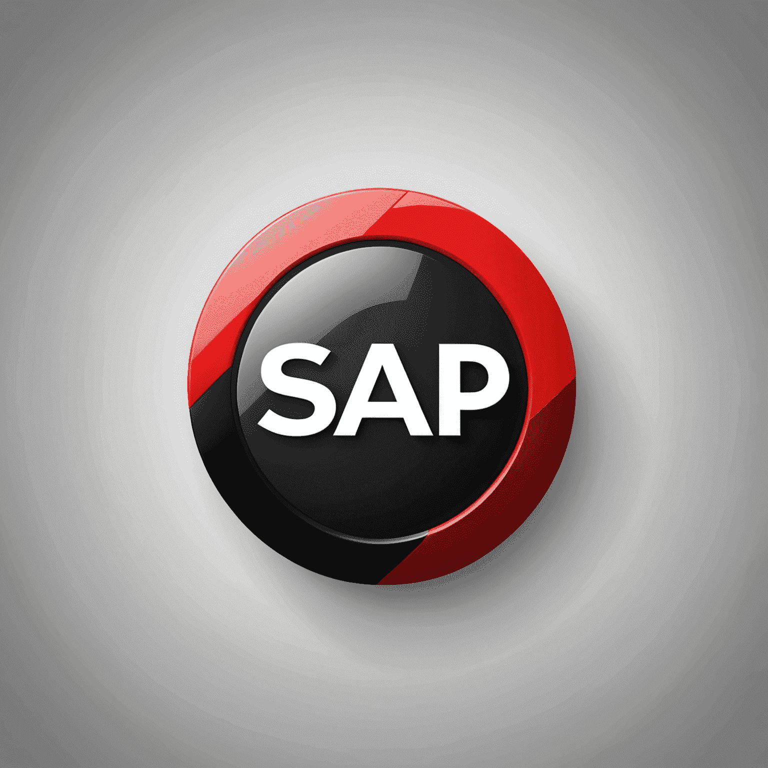 SAP logo with modern design incorporating red and black elements