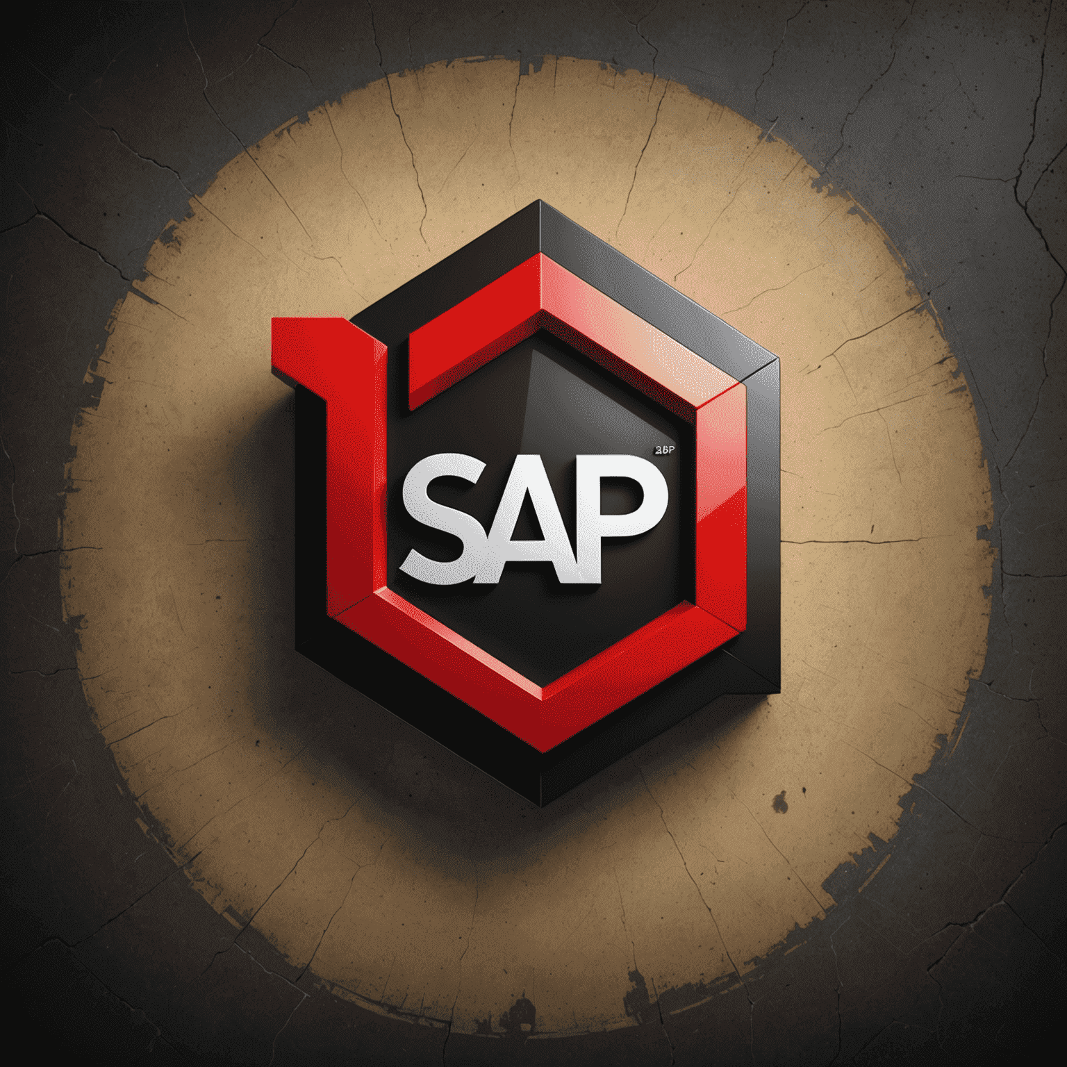 SAP logo with modern design incorporating red and black elements