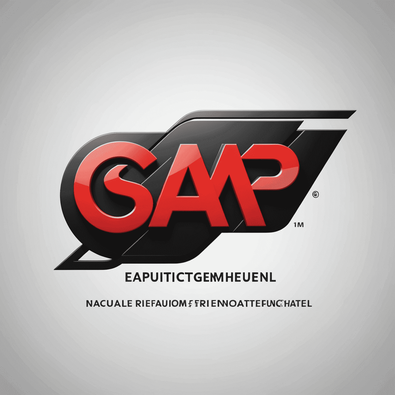 SAP logo with modern design incorporating red and black elements