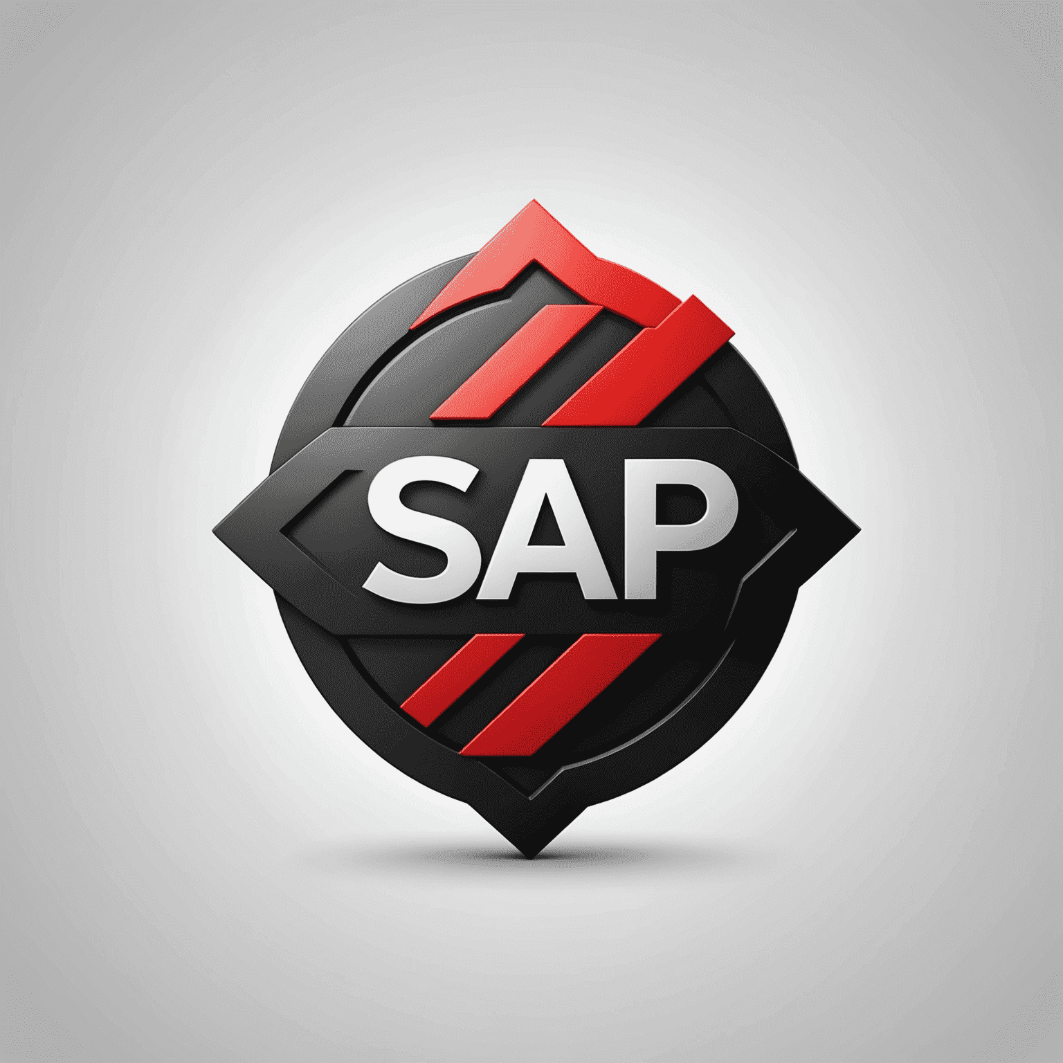 SAP logo with modern design incorporating red and black elements